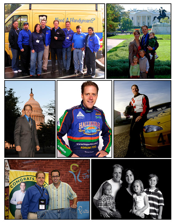 HomeTask's Yellow Van Handyman Team, White House 2007, Sessler Family, Washington DC Capital 2006, NASCAR 2006, Regional racing photo 2005, Subway with Subway Jared 2008 - Las Vegas, Sessler Family photo